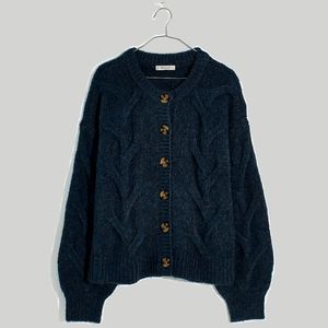 Madewell Navy Cable Knit Cardigan